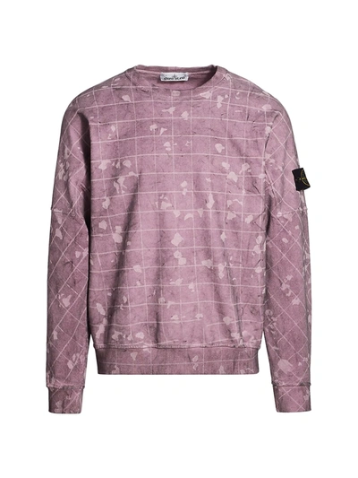 Shop Stone Island Laser Camo Crewneck Sweatshirt In Magenta