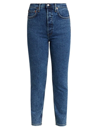 Shop Re/done High-rise Ankle Cropped Jeans In 80s Light Retro