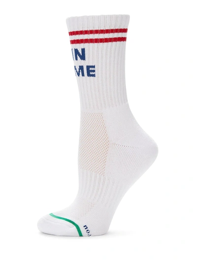 Shop Mother Women's Win Some Lose Some Socks In White Red Navy