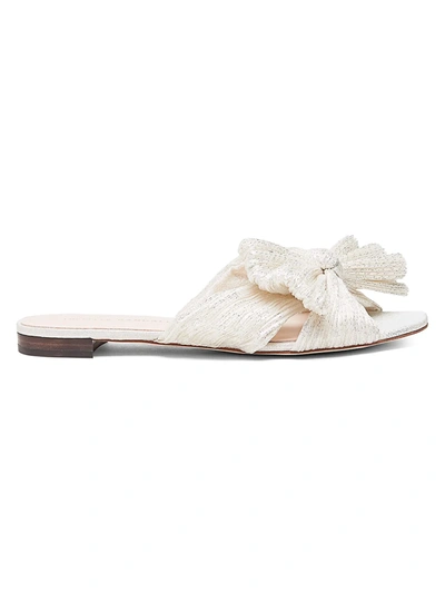 Shop Loeffler Randall Women's Daphne Flat Metallic Sandals In Shimmer