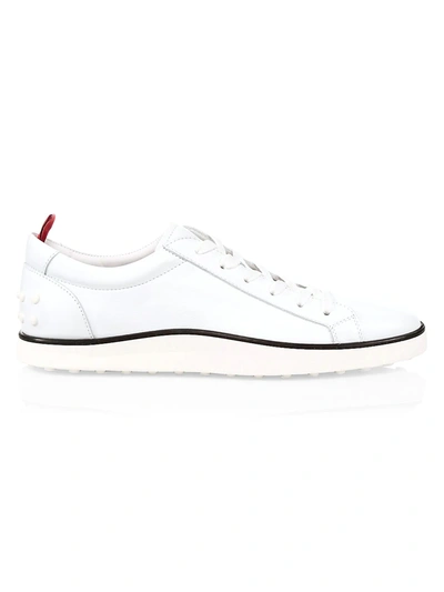 Shop Tod's Men's Cassetta 52b Leather Sneakers In White