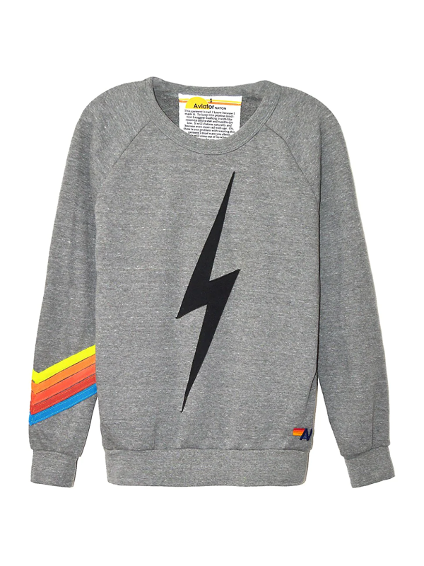 Aviator Nation Women's Bolt Chevron Crew Sweatshirt In Heather Neon ...