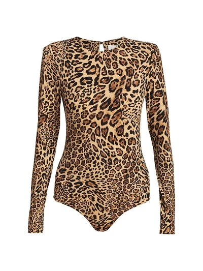 Shop Ronny Kobo Saryah Leopard Bodysuit