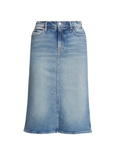 Shop Mother Women's The Swooner Straight A-line Denim Skirt In Give It Up