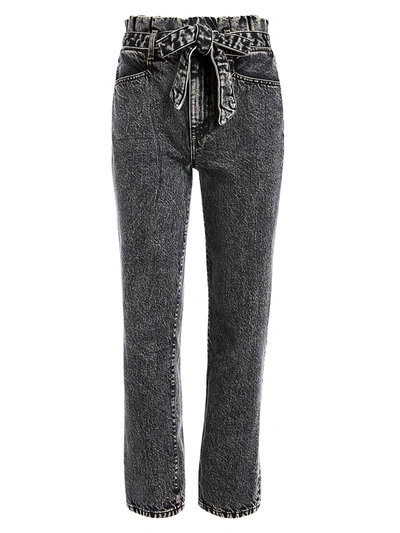 Shop Alice And Olivia Amazing Paperbag Girlfriend Jeans In Acid Black