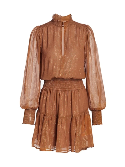 Shop A.l.c Silvie Smocked Mini Dress In Butterscotch