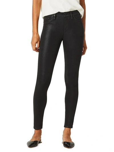 Shop Hudson Women's Barbara High-rise Stretch Coated Skinny Ankle Jeans In Noir Coated
