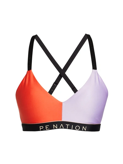 Shop P.e Nation Collision Sports Bra In Orchid Bloom