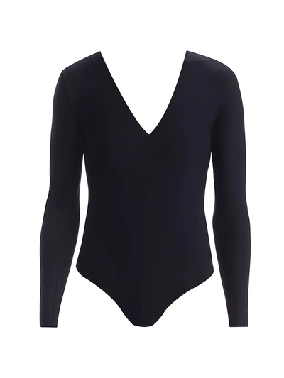 Shop Commando Butter Butter Longsleeve V-neck Bodysuit In Black