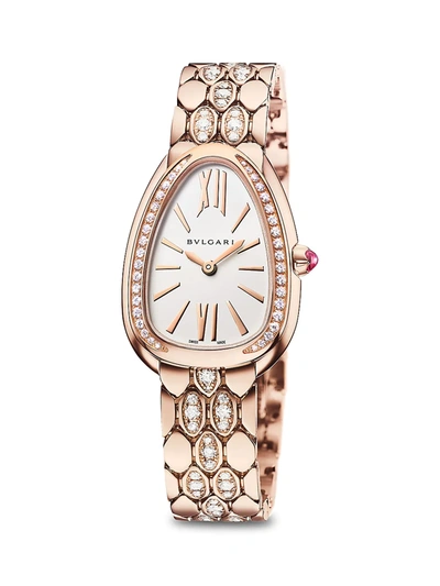 Shop Bvlgari Women's Serpenti Seduttori 18k 5n Rose Gold & Diamond Bracelet Watch