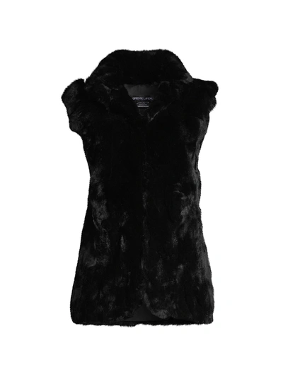 Shop Adrienne Landau Women's Textured Rabbit Fur Vest In Black