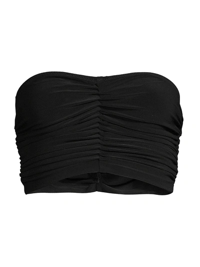 Shop Norma Kamali Women's Slinky Strapless Cropped Bralette In Black