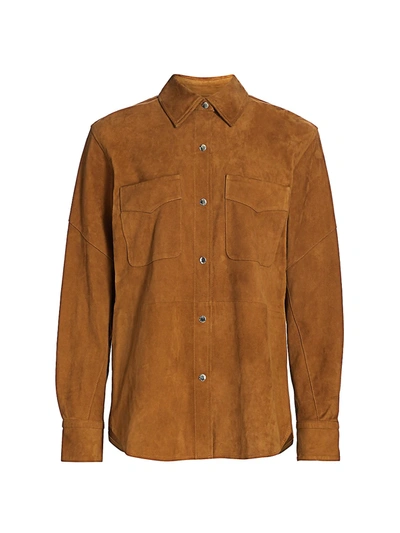 Shop Rag & Bone Jack Suede Button-front Shirt In Tan