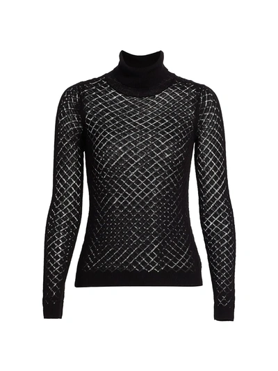 Shop L Agence Turtleneck Sweater In Black