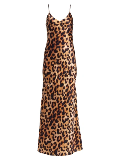 Shop L Agence Serita Leopard Print Maxi Dress In Brown Black Leopard