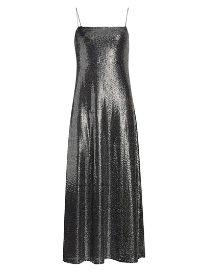 Shop Rosetta Getty Paillette Jersey Camisole Dress In Black Silver