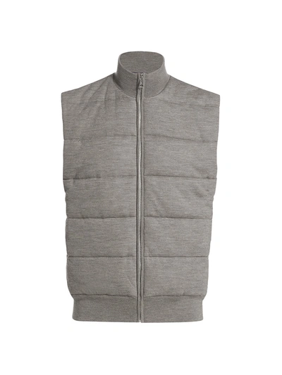 Shop Ralph Lauren Fz Puffer Vest In Classic Light Grey