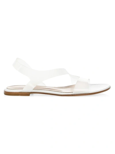 Shop Gianvito Rossi Metropolis Flat Pvc Slingback Sandals In White