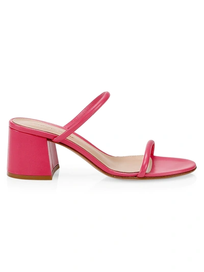 Shop Gianvito Rossi Women's Byblos Leather Mules In Ruby Rose