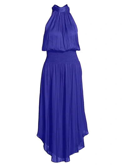 Shop Ramy Brook Bella Blouson Halter Dress In Disco Purple