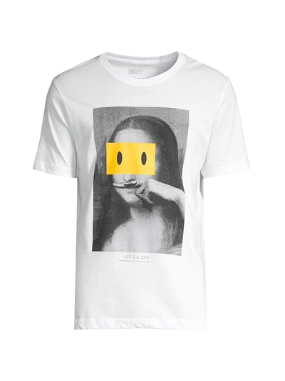 Shop Elevenparis Men's Mona Lisa Smile T-shirt In White