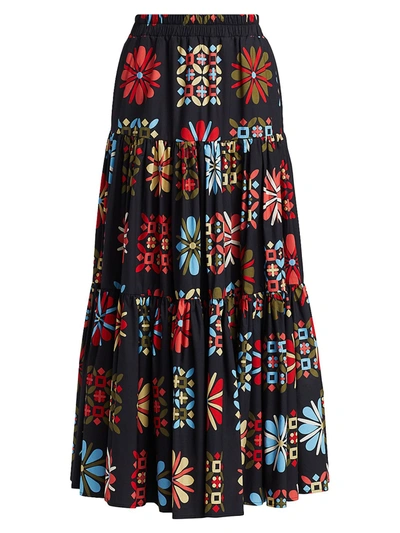 Shop La Doublej Women's Tiered Maxi Skirt In Vetrata Grande