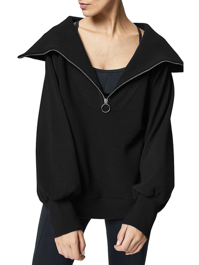 Shop Varley Women's Vine Half-zip Pullover In Black