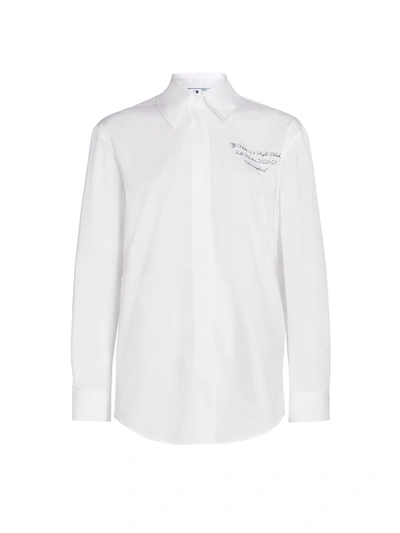 Shop Off-white Basic Atmosphere Poplin Shirt In White Black