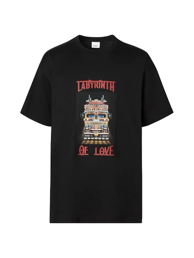 Burberry Black 'labyrinth Of Love' T-shirt | ModeSens
