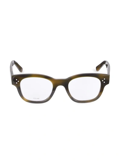 Shop Celine 49mm Square Optical Glasses In Maroon