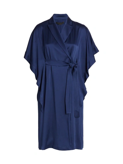 Shop Marina Rinaldi Women's Frisotino Wrap Dress In Navy