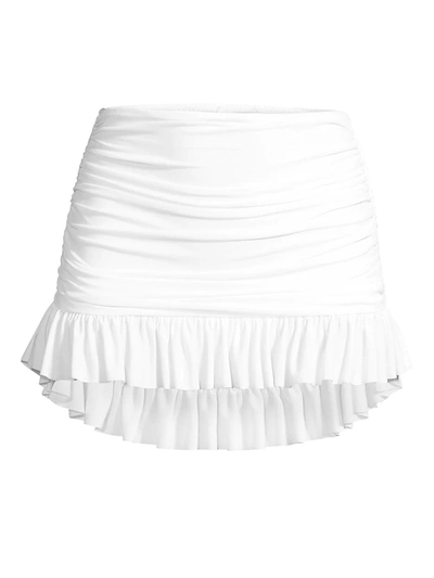 Shop Norma Kamali Women's Richie Ruched Bikini Bottom In White