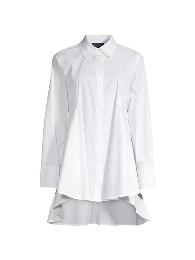 Shop Donna Karan Women's Poplin High-low Tunic In White