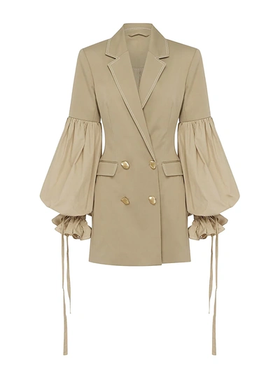 Shop Aje Consonance Blazer Dress In Stone