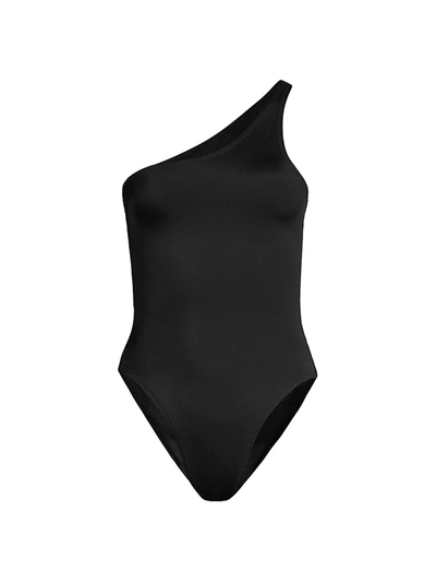 Shop Norma Kamali Women's Mio One-shoulder Swimsuit In Black