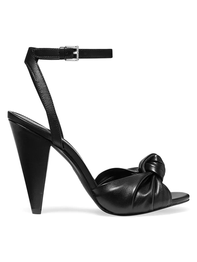 Shop Michael Michael Kors Women's Suri Knotted Leather Sandals In Black