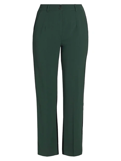 Shop Marina Rinaldi Women's Ravenna Velvet Back Pants In Dark Green