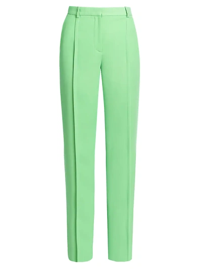 Shop Versace High Waisted Wide-legged Pants In Mint