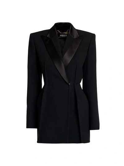 Shop Versace Structured Blazer In Black
