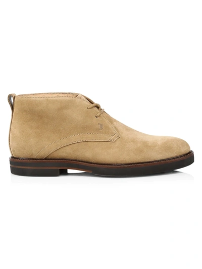 Shop Tod's Men's Polacco Suede Chukka Boots In Cacao