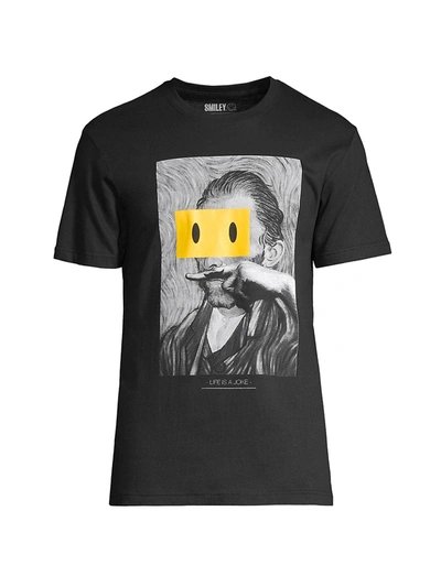 Shop Elevenparis Men's Van Gogh Smile T-shirt In Black