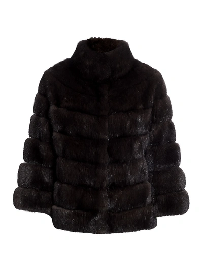 Shop The Fur Salon Alison Sable Fur Stand Collar Coat In Barguzin