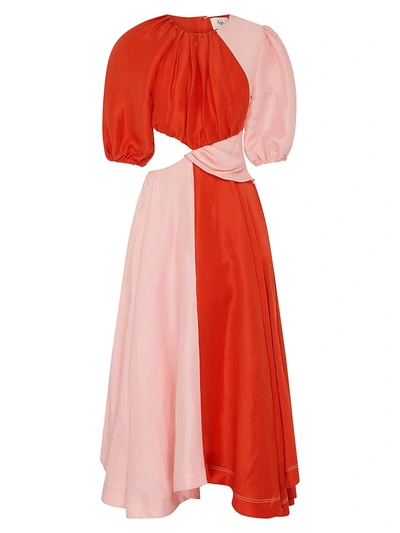 Shop Aje Impermanence Entwined Dress In Red Pink