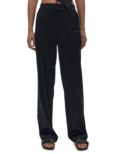 Shop Helmut Lang Silk Blend Pants In Black