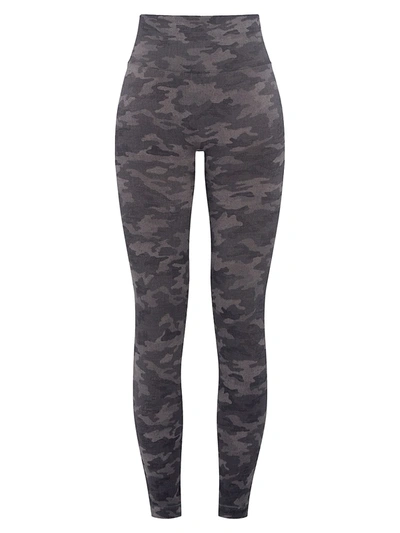 Shop Spanx Women's Look At Me Now Seamless Camo Legging In Heather Grey Camo