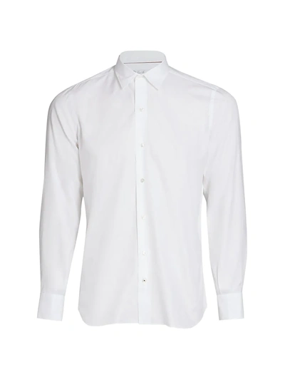 Shop Loro Piana Men's Arthur Oxford Sport Shirt In Optic White