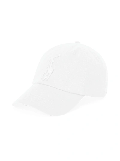 Shop Polo Ralph Lauren Men's Cotton Chino Baseball Cap In White
