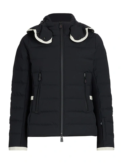 Shop Moncler Women's Lamoura Fitted Down Ski Jacket In Black