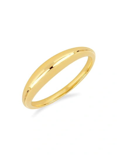 Shop Ef Collection Women's 14k Yellow Gold Cutout Dome Ring