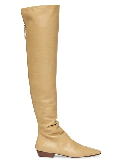Shop The Row Women's Slouch Over-the-knee Leather Boots In Camel